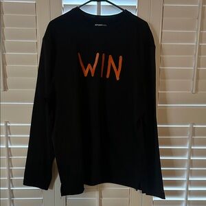 Virginia Tech Black Long Sleeve Shirt with Orange 'WIN' Print